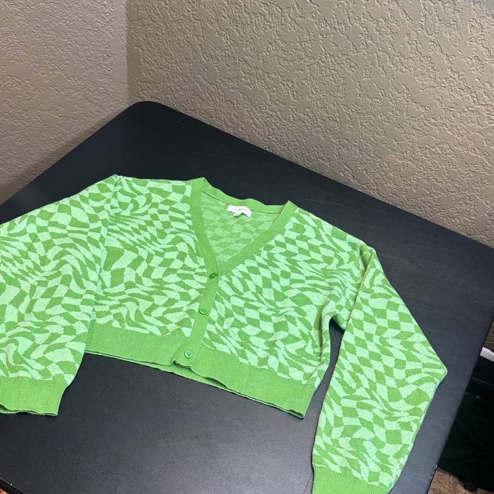 Green Patterned Women's Sweater